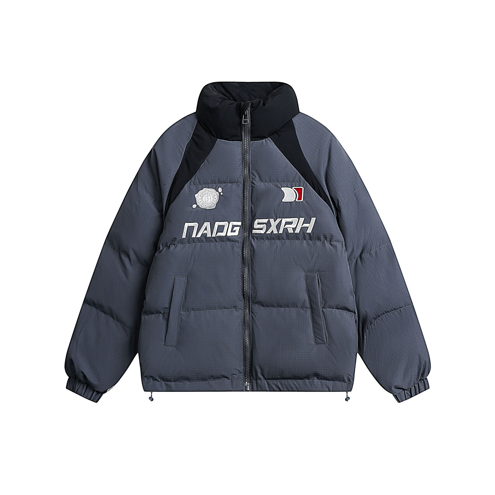 GrogeousBen  Unisex Color-blocked cotton jacket winter new style, stand collar, thickened and warm, loose fit, trendy brand cotton coat.