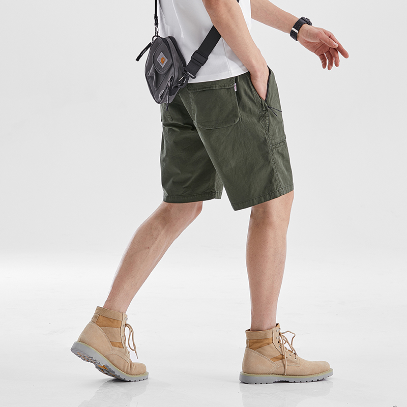 GorgeousBen Men's Summer Short Shorts 4 Part Casual Shorts Work Trousers Men Solid Colo