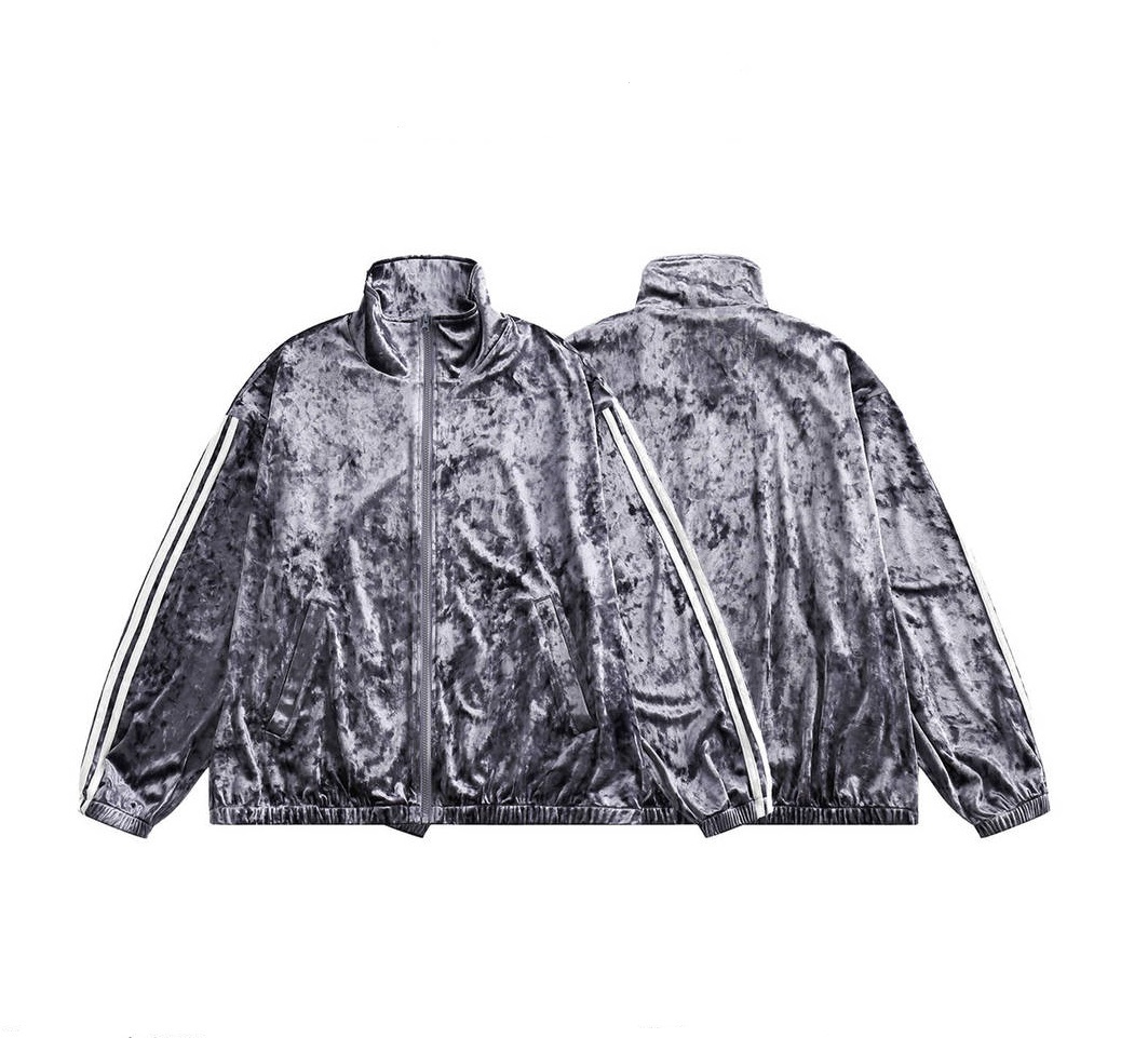 GrogeousBen   Unisex 2024 spring new hip-hop leopard print velvet jacket for men, loose fit couple's sports leisure jacket.
