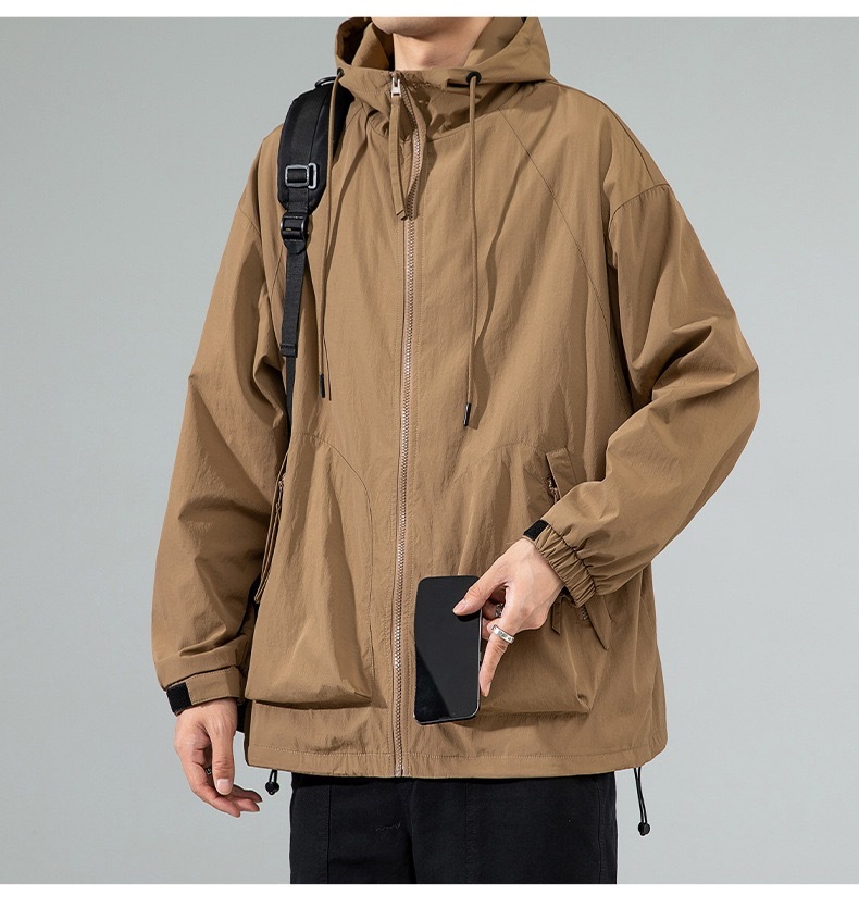 GrogeousBen  Men's Camping outdoor soft shell waterproof jacket windproof polyester coat fashion windbreaker jacket