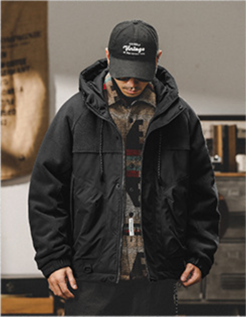 GorgeousBen  Men's Thickened suede work jacket for men, American style, autumn and winter outdoor windbreaker, men's winter cotton coat.