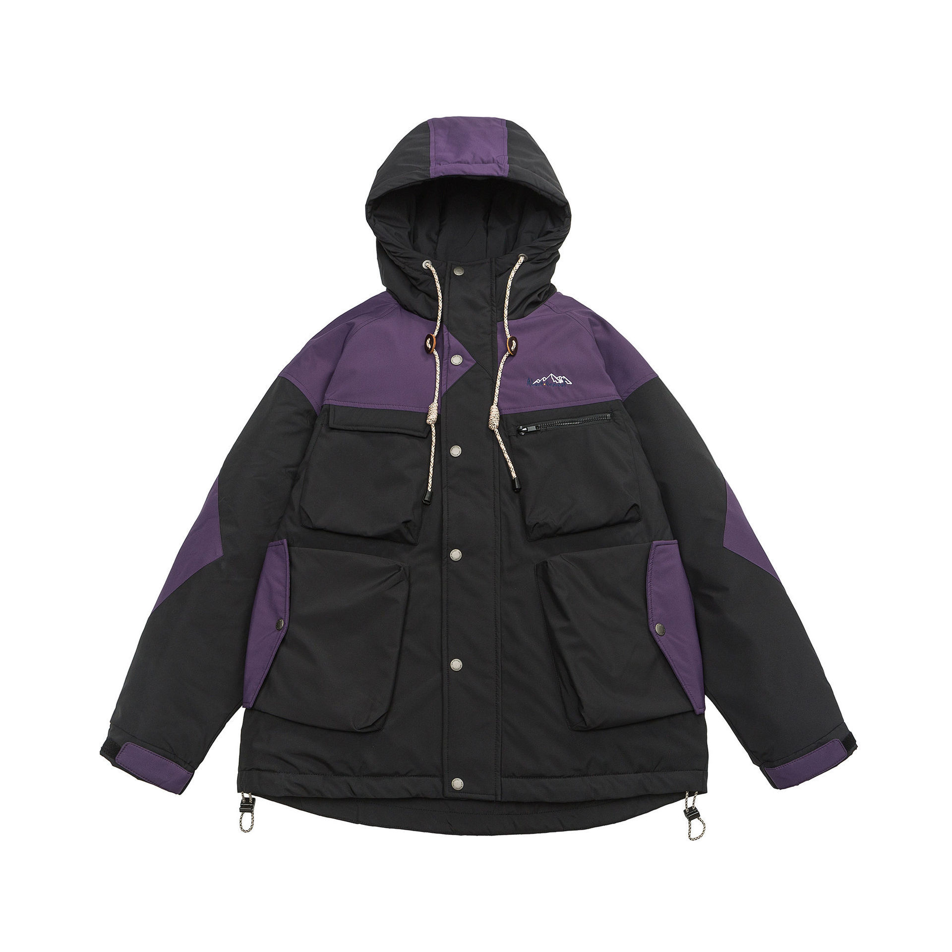 GorgeousBen  Unisex White duck hooded down jacket for men, winter national trend retro outdoor thickened warm work jacket.