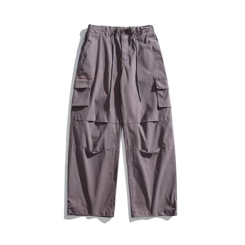 GrogeousBen Cargo Pants Men Wide Casual Parachute Pants Men Jogger Drawstring Hiking Hip Hop Pants with Pocket.