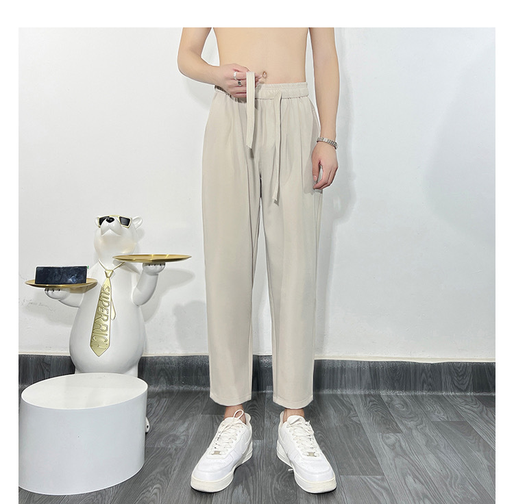 GrogeousBen  Men's drape pants small foot trend youth loose casual pants straight nine pants