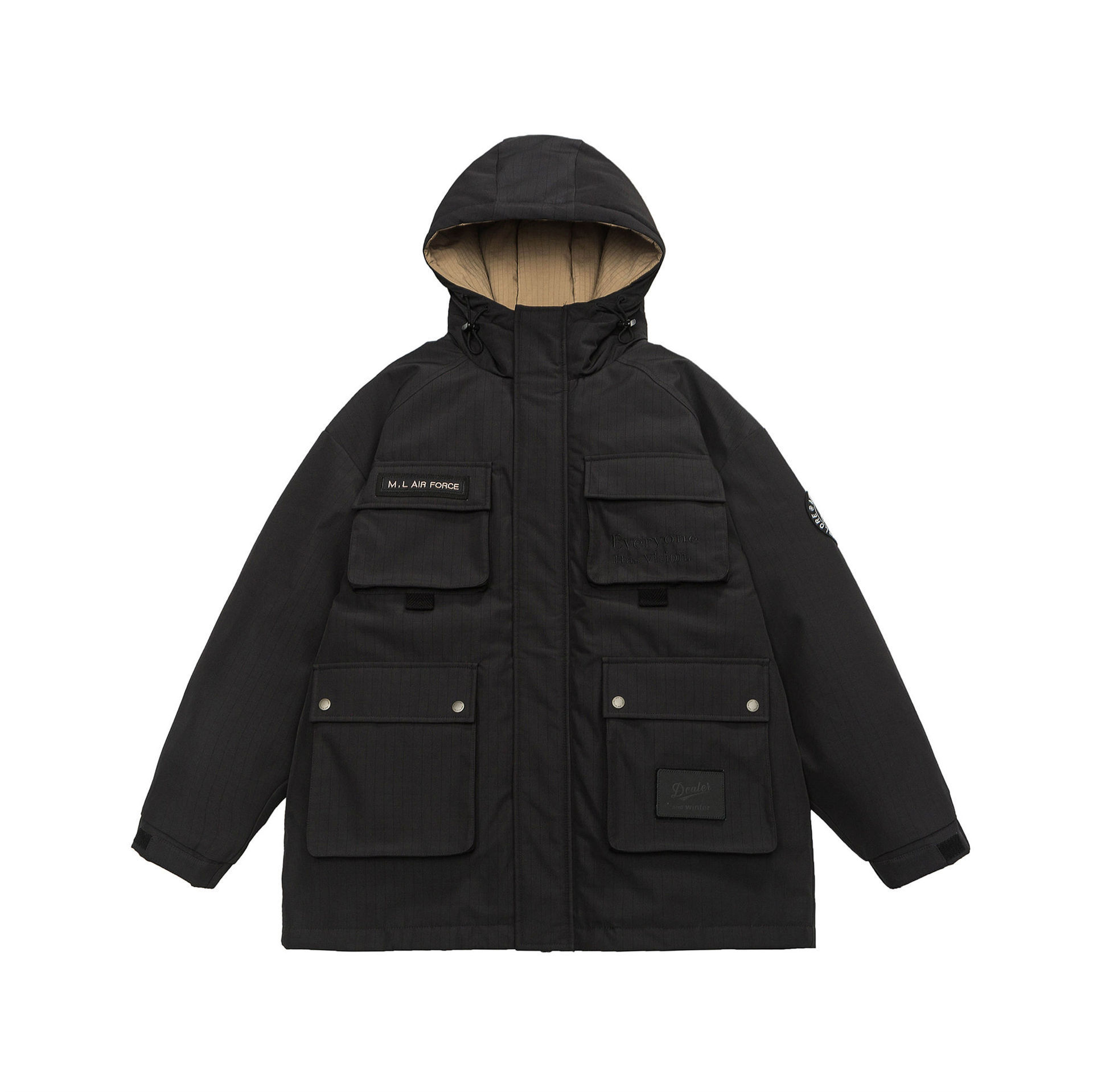 GorgeousBen  Unisex Winter mid-length down coat Loose and thick white work jacket Plus size.