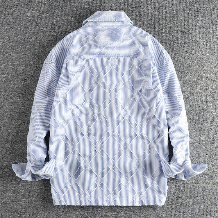 GorgeousBen  Men's Casual shirt with textured fabric for men, new trendy and handsome loose shirt for autumn.