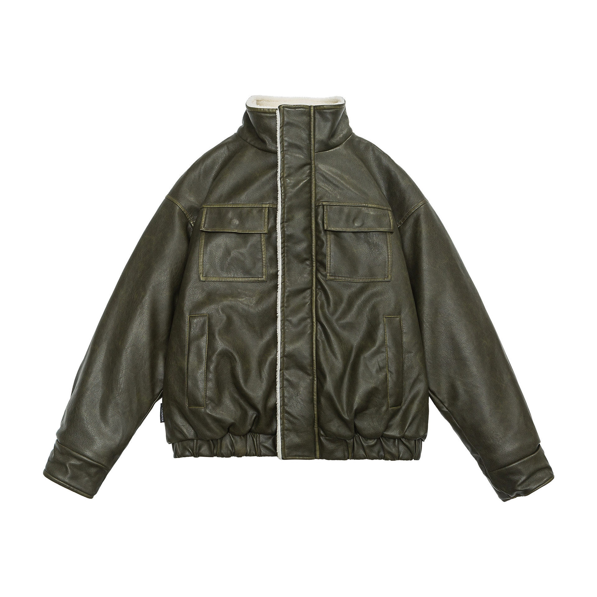 GorgeousBen  Unisex American vintage thickened jacket with fur and leather, pilot cotton flight suit.