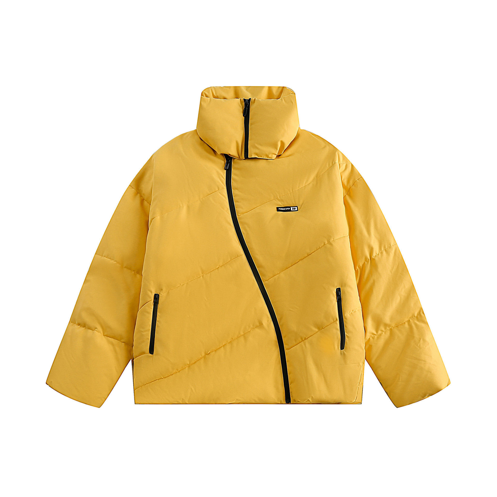 GorgeousBen  Unisex Winter high-collar loose advanced sense cotton-padded jacket loose thick bread coat.