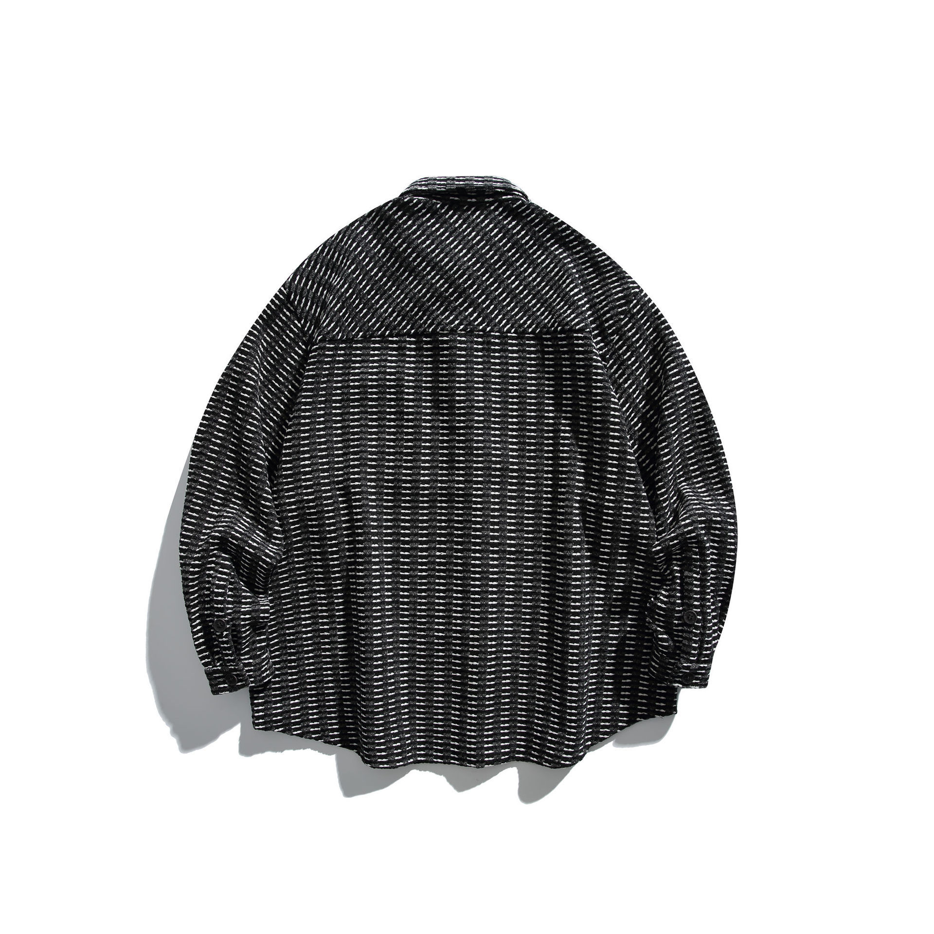 GorgeousBen   Unisex  2024 new trendy retro design jacquard long-sleeve shirt for men, unique and stylish couple's shirt jacket for spring.