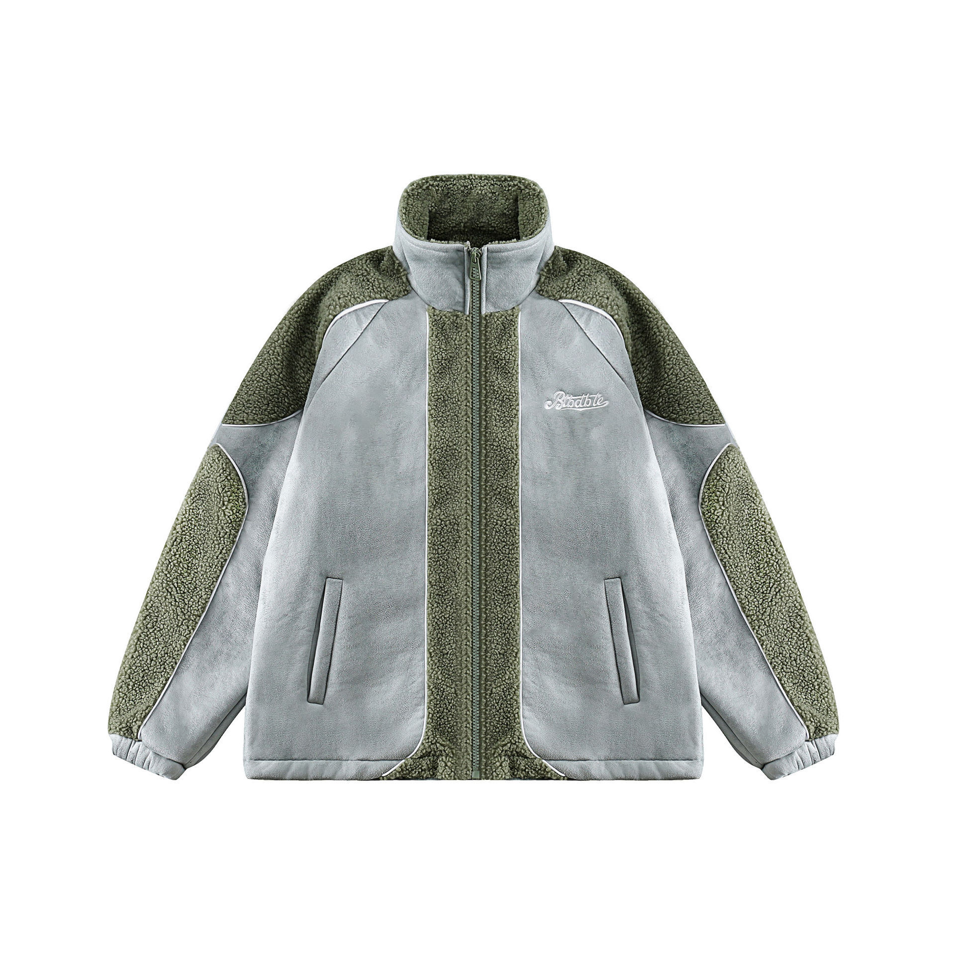 GrogeousBen  Unisex Winter American retro suede sheepskin wool splicing warm trendy brand coat.