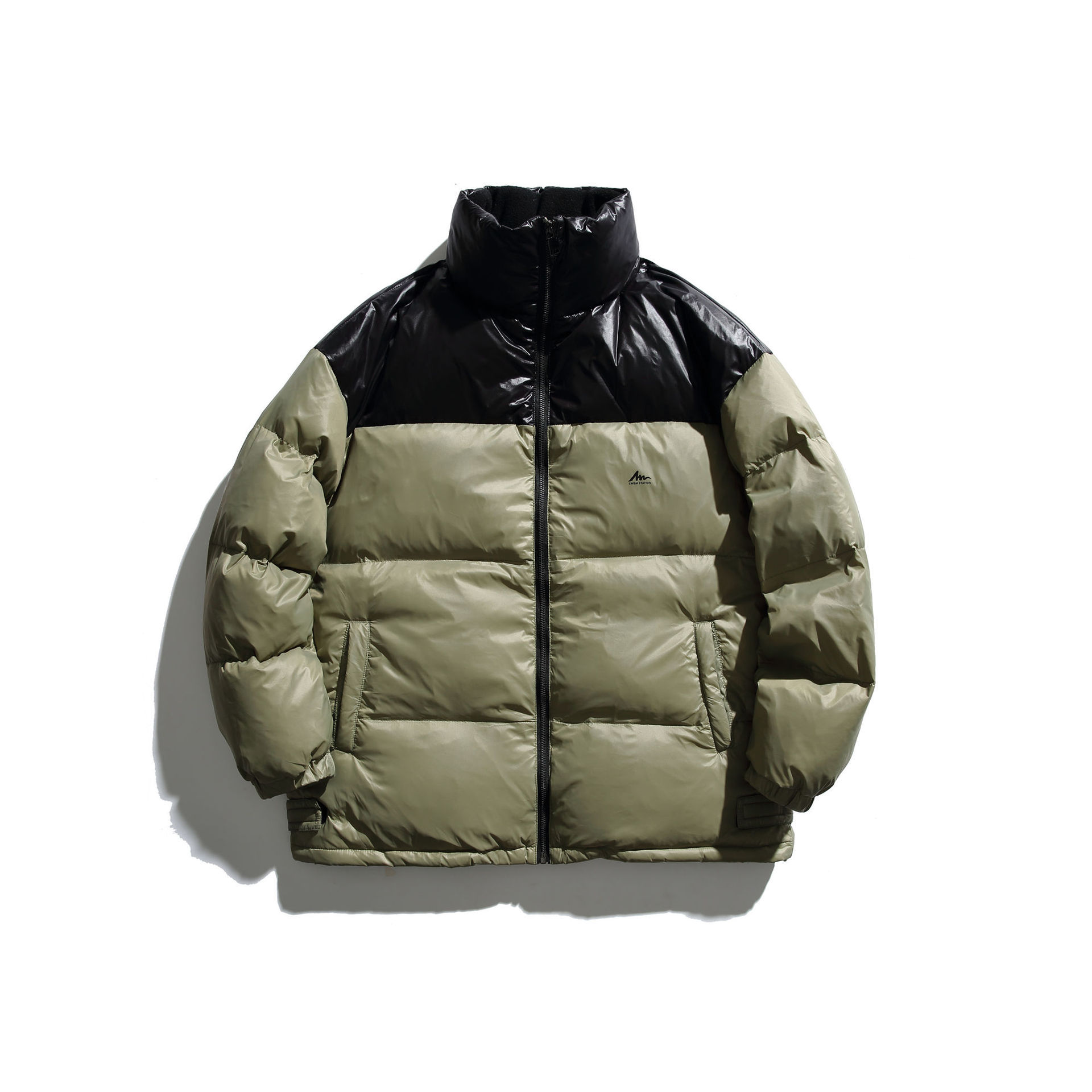 GorgeousBen  Unisex American style down jacket  winter spliced retro workwear thickened warm bread service short white duck down coat.