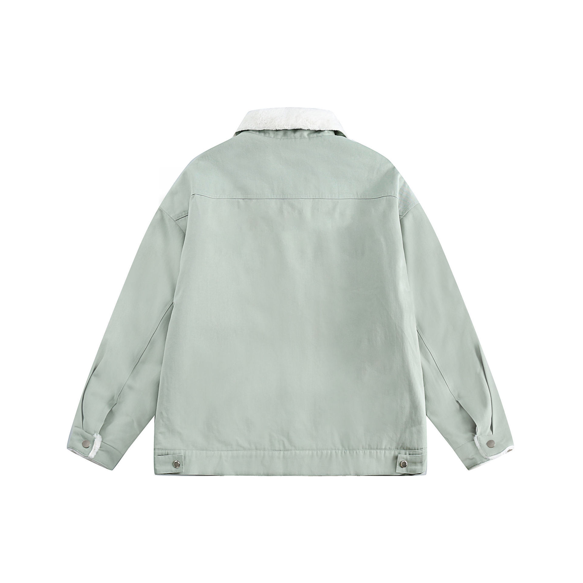 GorgeousBen  Unisex Winter American retro style sticker pocket double-sided cotton jacket.
