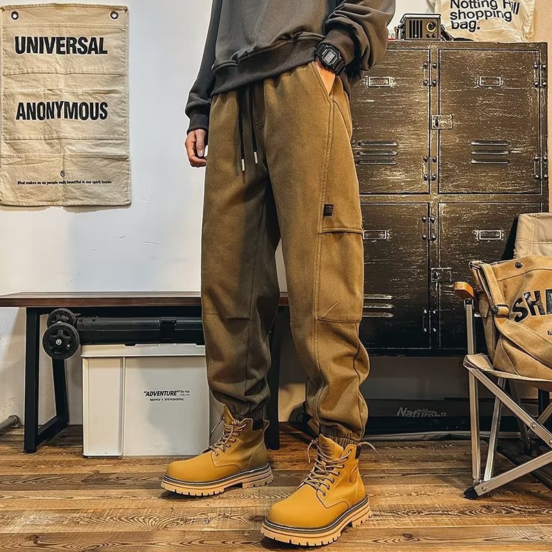 GrogeousBen  Men's 100% Cotton Canvas Heavy Duty Work Pants Men Cargo Pants For Industry Repairmen Workshop Work Wear Pants