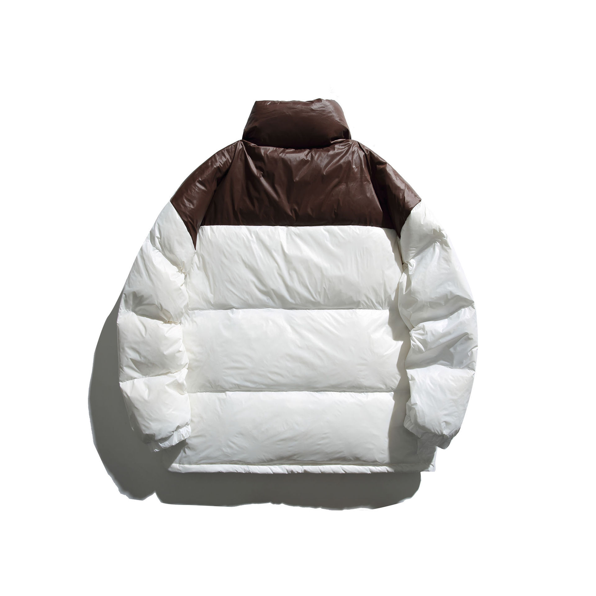 GorgeousBen  Unisex American style down jacket  winter spliced retro workwear thickened warm bread service short white duck down coat.