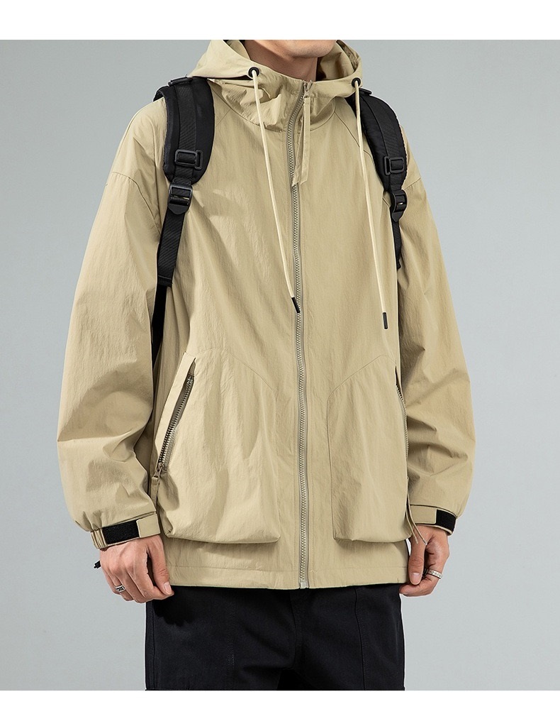 GrogeousBen  Men's Camping outdoor soft shell waterproof jacket windproof polyester coat fashion windbreaker jacket