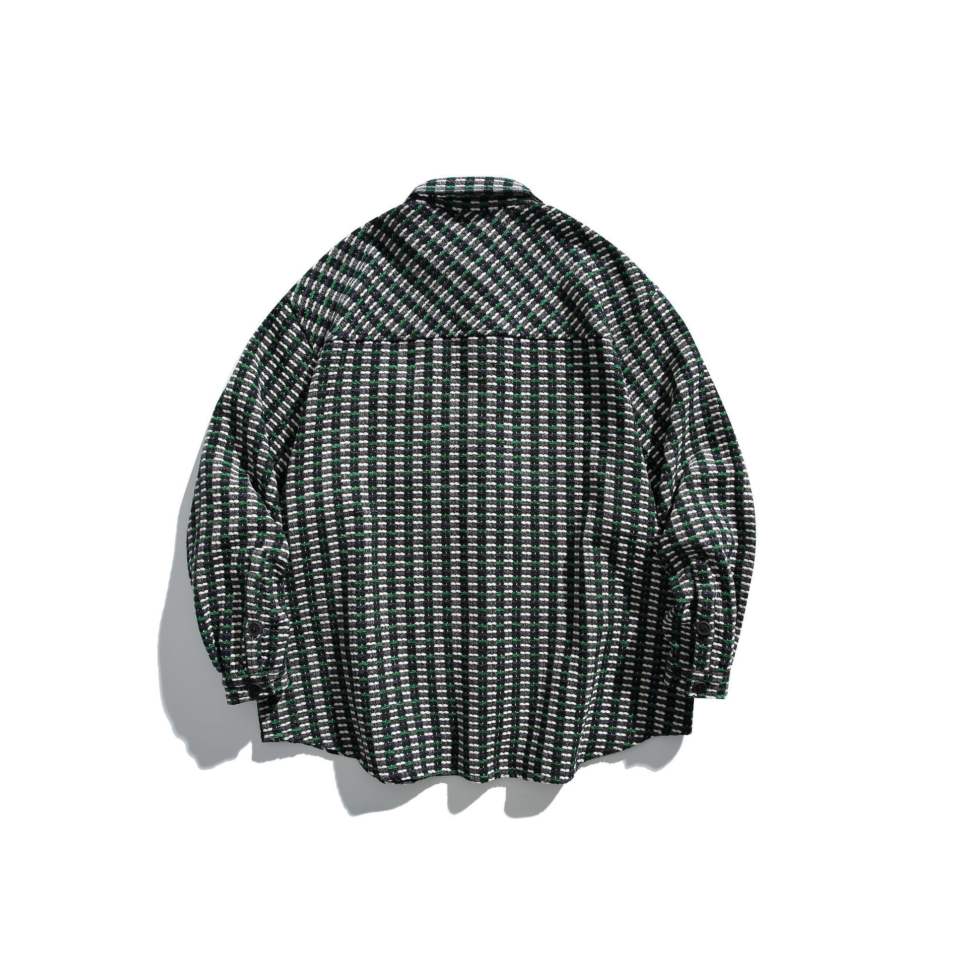 GorgeousBen   Unisex  2024 new trendy retro design jacquard long-sleeve shirt for men, unique and stylish couple's shirt jacket for spring.
