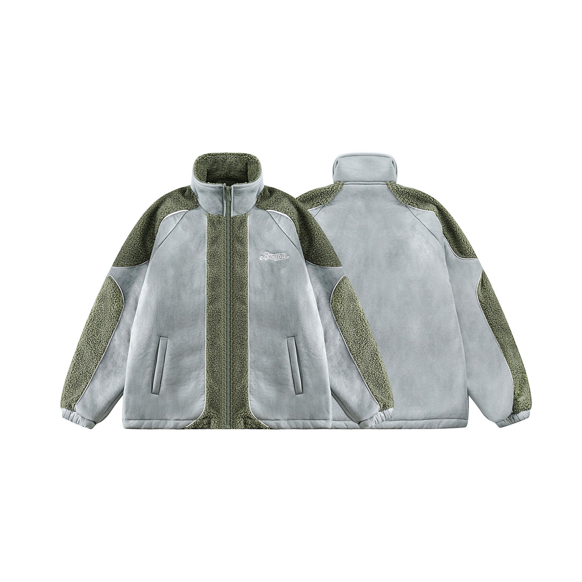 GrogeousBen  Unisex Winter American retro suede sheepskin wool splicing warm trendy brand coat.