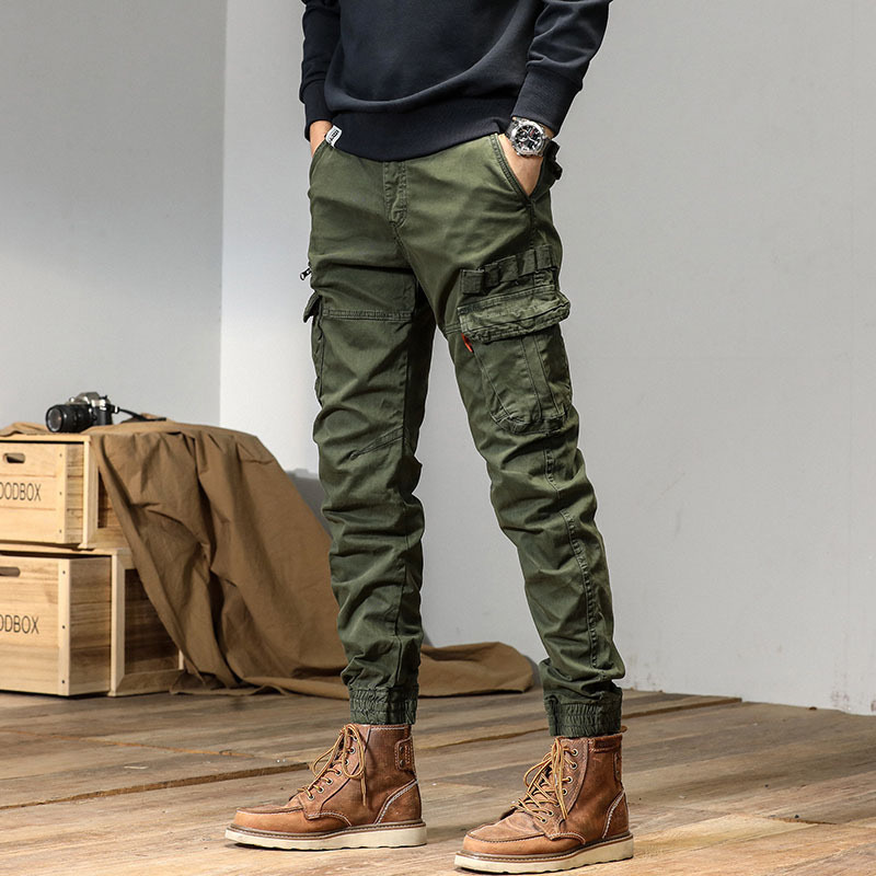 GorgeousBen  Men's cargo pants men Multi-pocket smart causal blank jogging Breathable men's pants