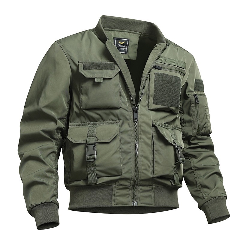 GrogeousBen  Men's  winter for wind breaker waterproof pilot vintage satin men Bomber Jacket