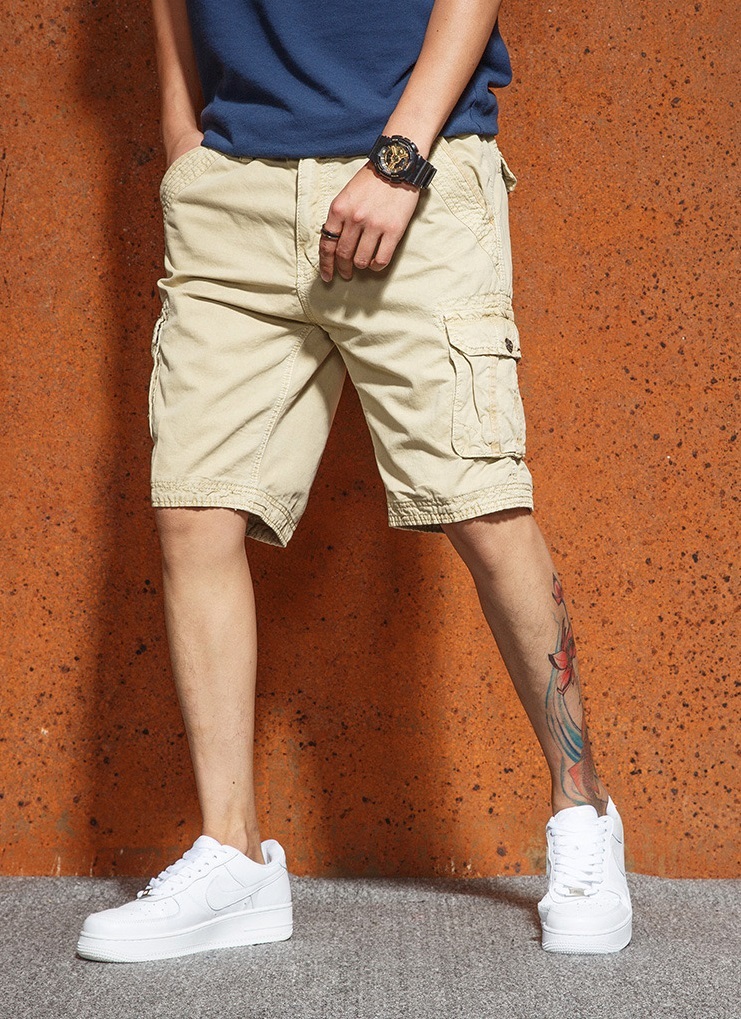 GrogeousBen Men's New Custom Blank Comfortable Casually Adjustable Drawcord Waist Cotton Shorts For Men