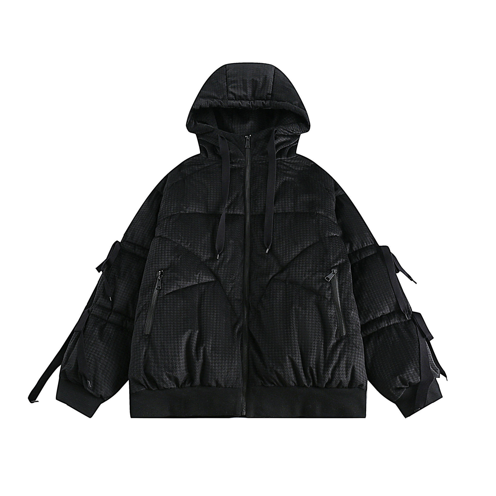 GorgeousBen  Unisex Winter new simple solid color thickened hooded cotton coat for men and women, trendy retro warm cotton jacket.
