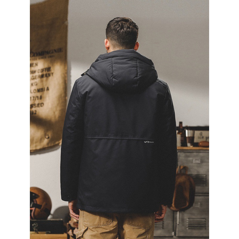 GrogeousBen  Men's Three-in-one windbreaker jacket for men, autumn and winter American-style outdoor hooded down jacket with detachable inner liner, men's down jacket.