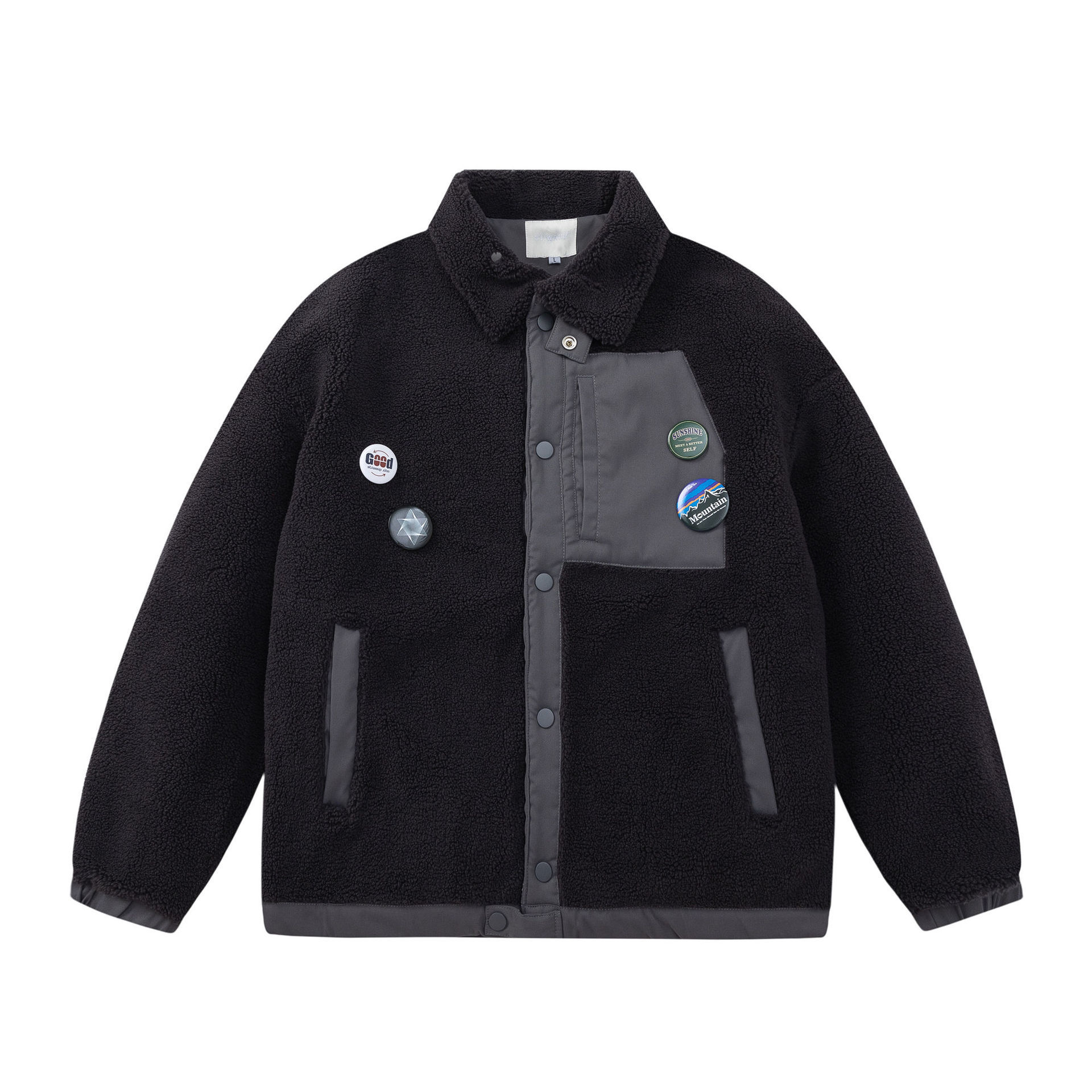 GorgeousBen  Unisex American style trendy lamb wool coat, loose fit with added lining and thick design, fashionable cotton jacket for winter.