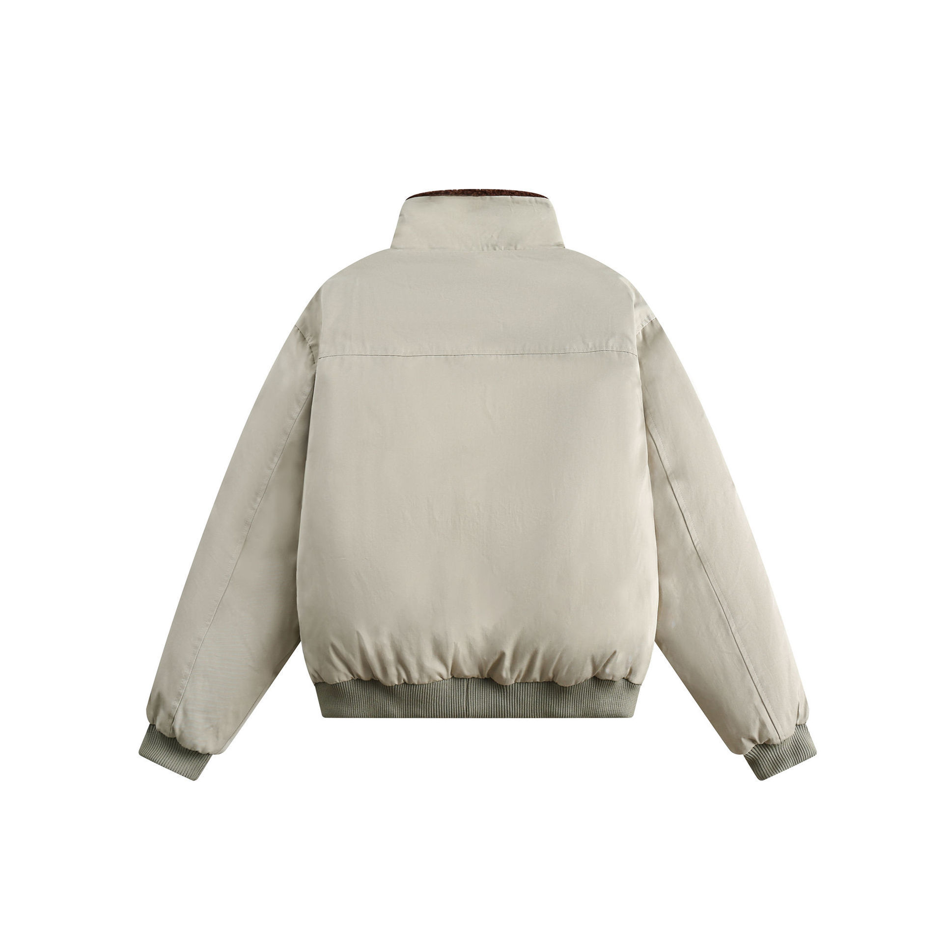 GorgeousBen  Unisex American retro embroidered lamb wool warm stand-up collar cotton coat