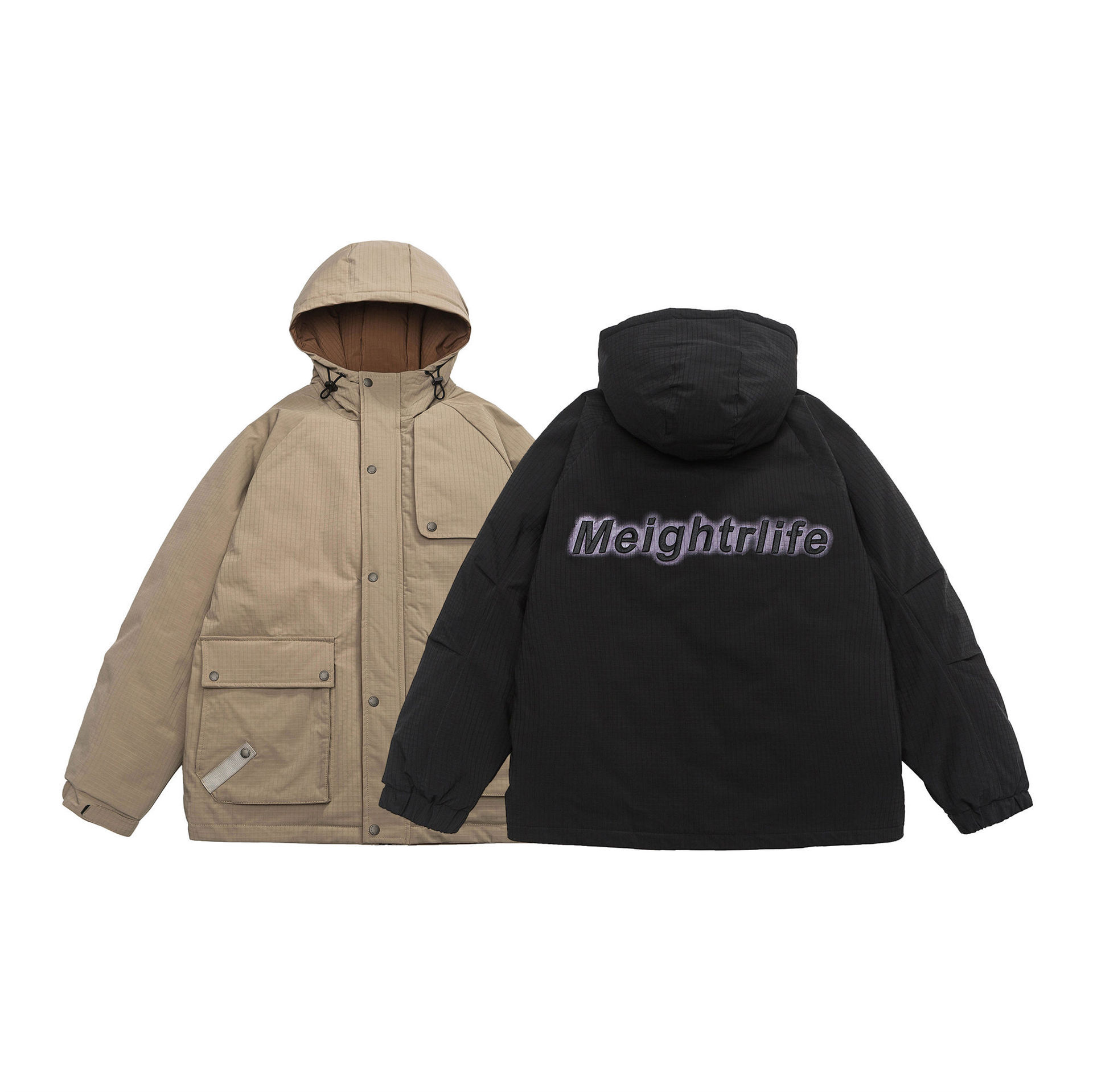 GorgeousBen  Unisex Vintage loose down jacket, winter mountain cityboy workwear coat,  hooded casual and warm.