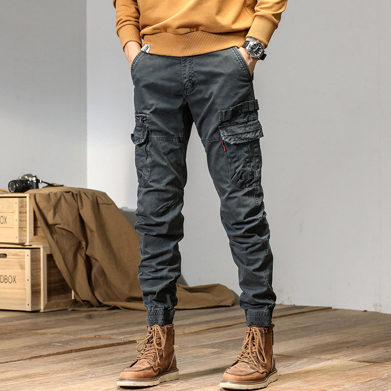 GorgeousBen  Men's cargo pants men Multi-pocket smart causal blank jogging Breathable men's pants