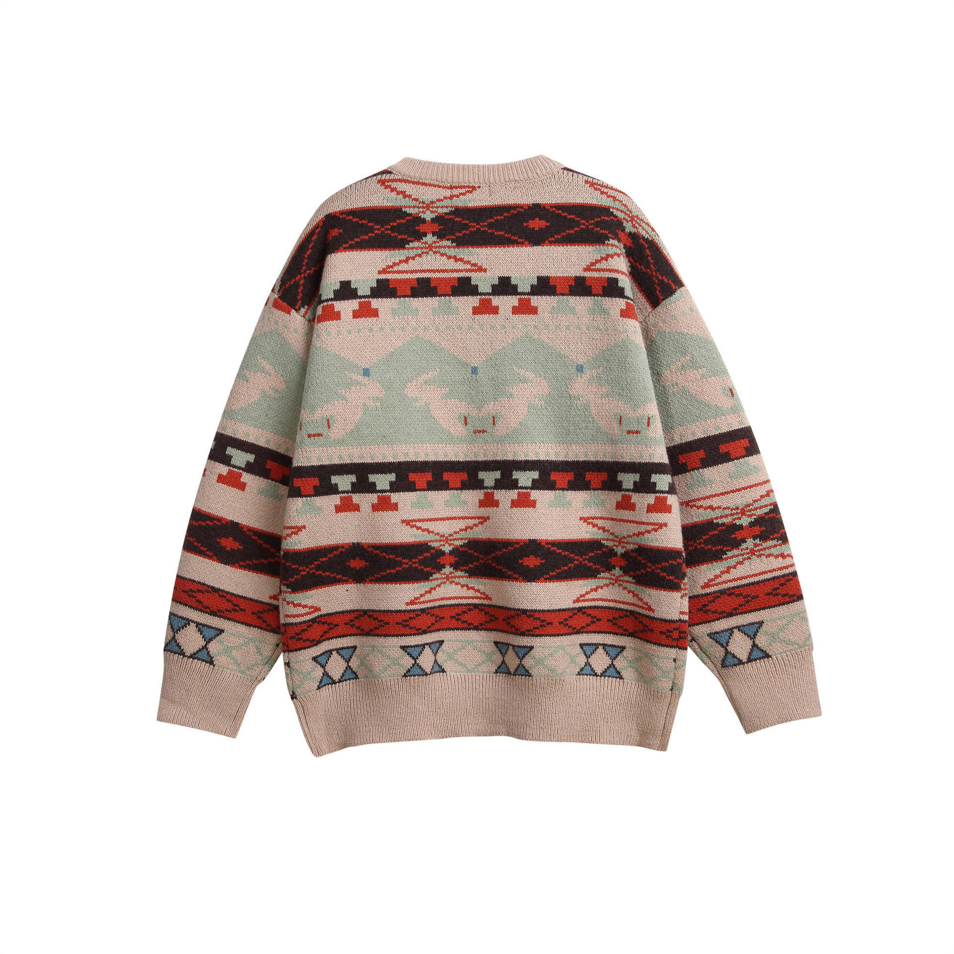 GrogeousBen  Unisex Autumn and winter American style trendy ethnic long-sleeved sweater for men, city boy pullover knitwear, college style top for men.