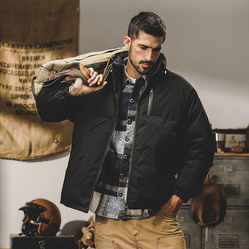 GrogeousBen  Men's  Plus Size loose sport down jacket puffy jackets down winter coat hoodie puffer jacket