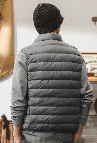 GorgeousBen White down light down jacket for men short outdoor warm portable inner waistcoat for men winter.
