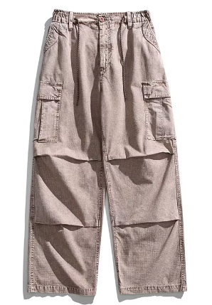 GrogeousBen loose wide leg pants 100% Cotton Garment Washied match garments cargo pants juniors cargo pants.