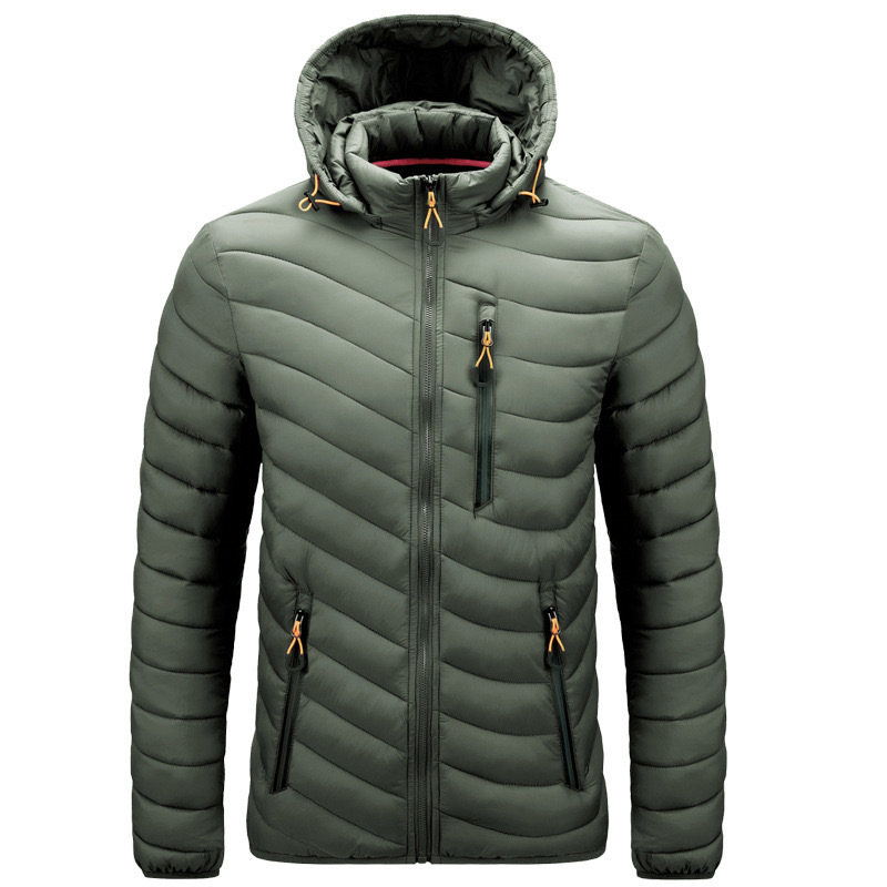 GrogeousBen Men's Warm Bubble Waterproof Windproof Men Winter Hooded Quilted Down Coats Cotton Padded Puffer Jacket