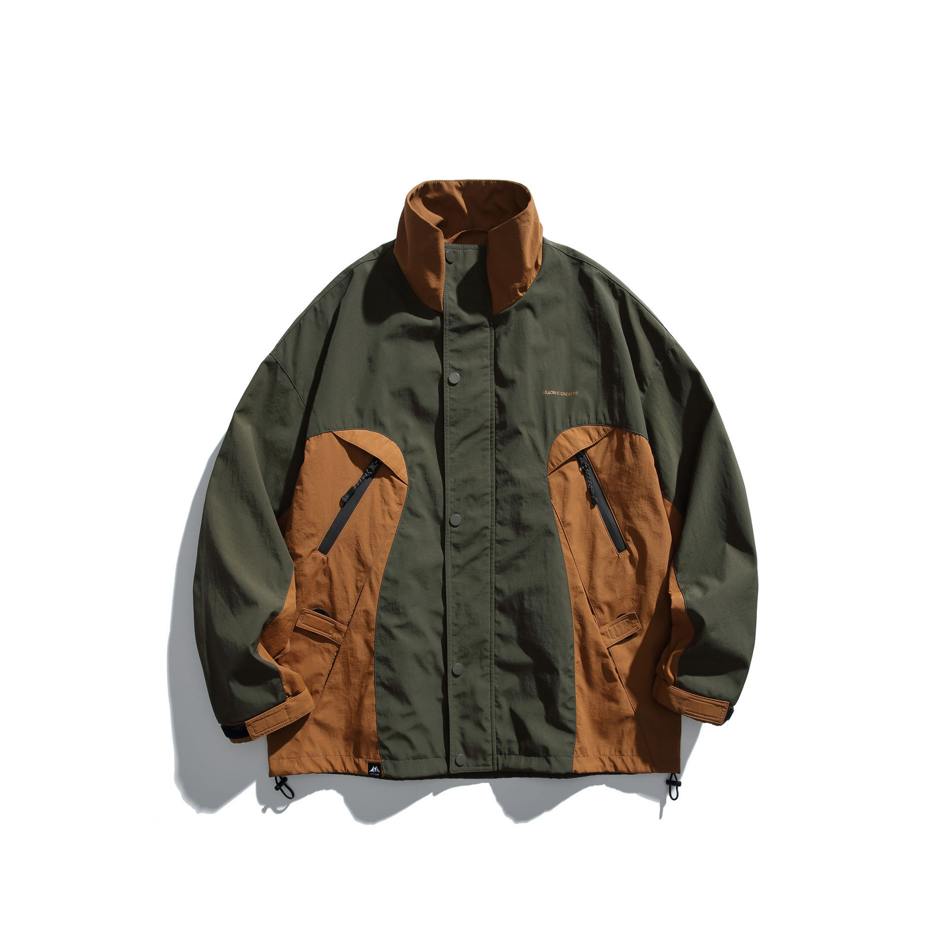 GorgeousBen   Unisex simple jacket, men's hooded, spring couple's loose cargo jacket, mountain patchwork versatile casual jacket