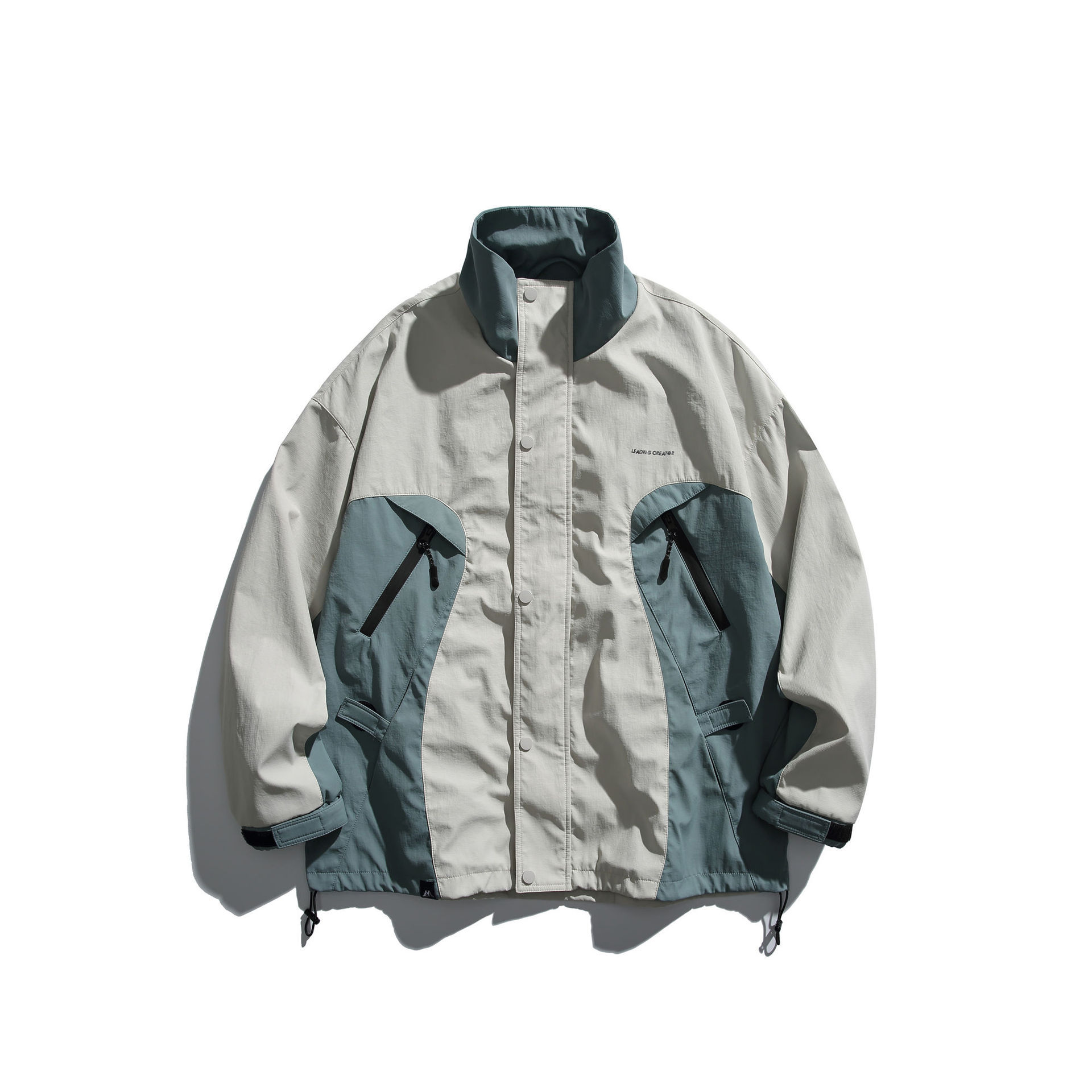 GorgeousBen   Unisex simple jacket, men's hooded, spring couple's loose cargo jacket, mountain patchwork versatile casual jacket