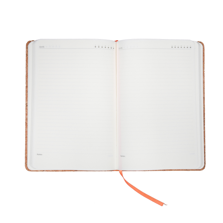 Cork hardcover case bound notebook