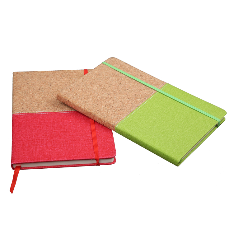 Cork and Fabric hardcover case bound notebook