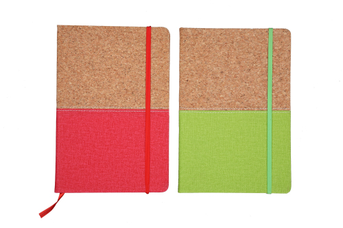 Cork and Fabric hardcover case bound notebook
