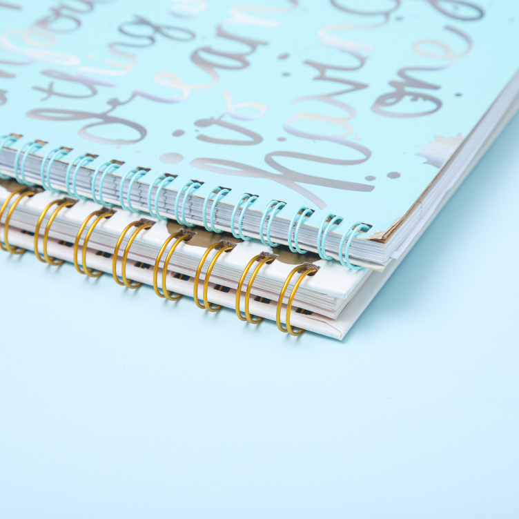 Artpaper printing hardcover spiral binding notebook