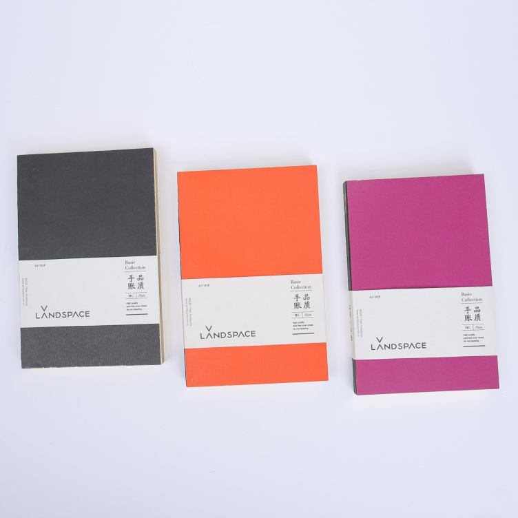 Naked spine binding hardcover notebook with edges foil printing
