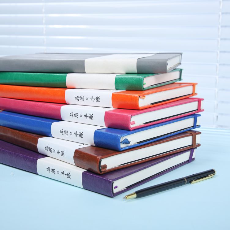 PU Leather Hardcover notebooks withh logo foil printed