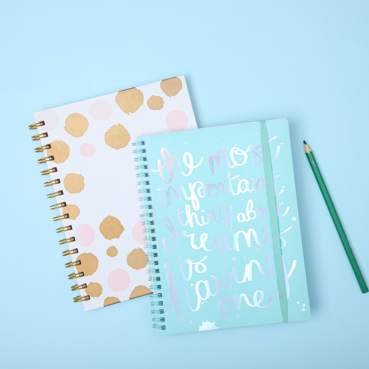 Artpaper printing hardcover spiral binding notebook