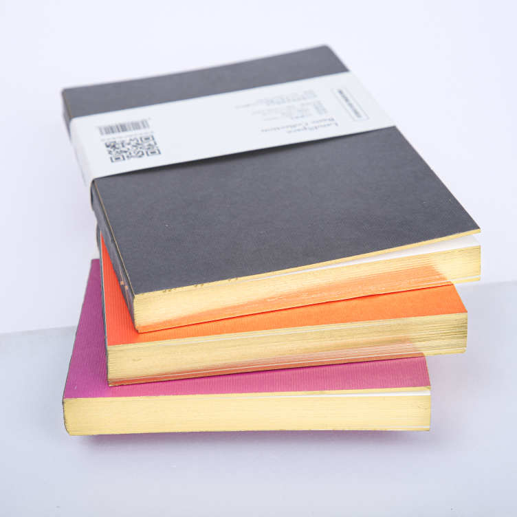 Naked spine binding hardcover notebook with edges foil printing