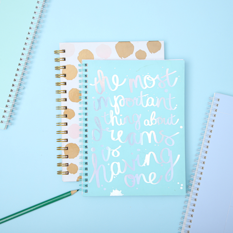 Artpaper printing hardcover spiral binding notebook