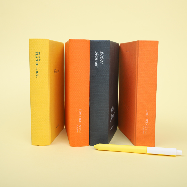 Special paper with grey board hardcover case bound planner