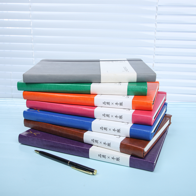 PU Leather Hardcover notebooks withh logo foil printed