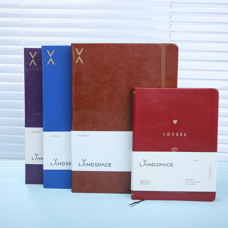 PU Leather Hardcover notebooks withh logo foil printed
