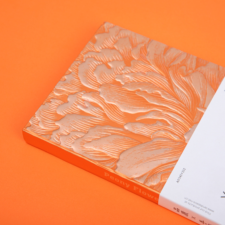Metallic embossed printing cover with edges printing notebook